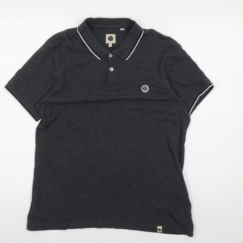 Over The Green Men's Black Polo Shirt Size S