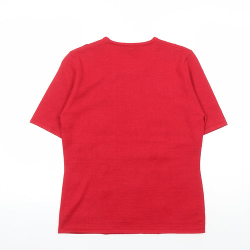 Jacques Vert Women's Red Sequin Knit T-Shirt S