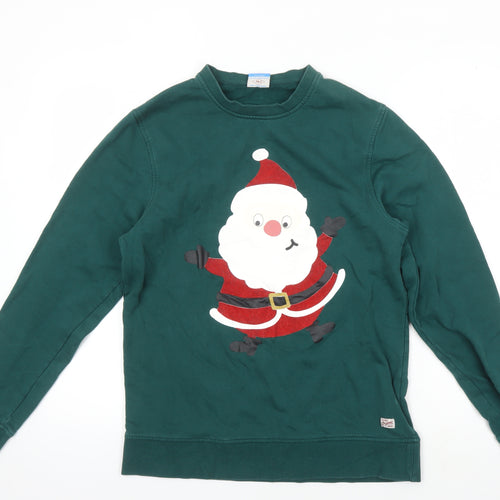 Jack & Jones Men's Green Pullover Christmas Sweatshirt L