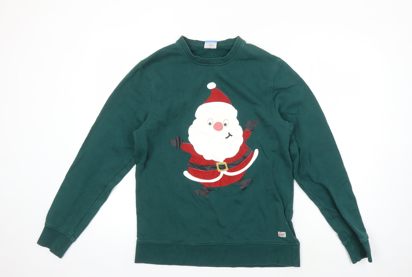 Jack & Jones Men's Green Pullover Christmas Sweatshirt L