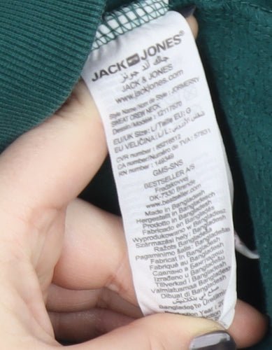 Jack & Jones Men's Green Pullover Christmas Sweatshirt L