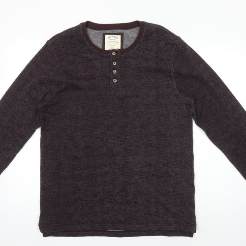 Fat Face Men's Purple Henley Jumper Size L