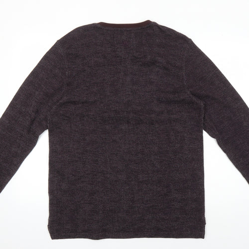 Fat Face Men's Purple Henley Jumper Size L