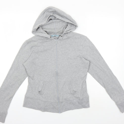 Red Herring Women's Grey Full Zip Hoodie Size 14