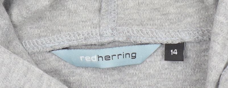 Red Herring Women's Grey Full Zip Hoodie Size 14