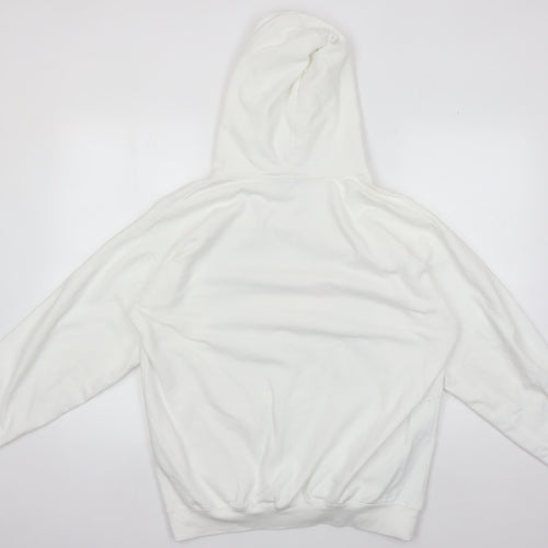 boohooMAN Men's White Rocky Hoodie S Pullover