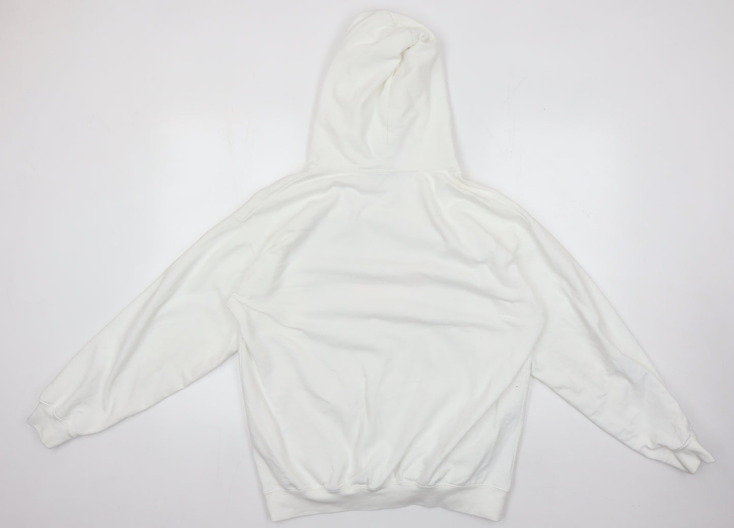 boohooMAN Men's White Rocky Hoodie S Pullover