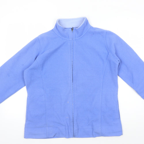 Isle Essentials Women's Blue Basic Zip Jacket L