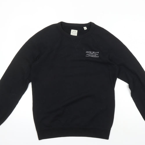 Jack Wills Black Men’s Logo Sweatshirt, Size S - Classic Fit
