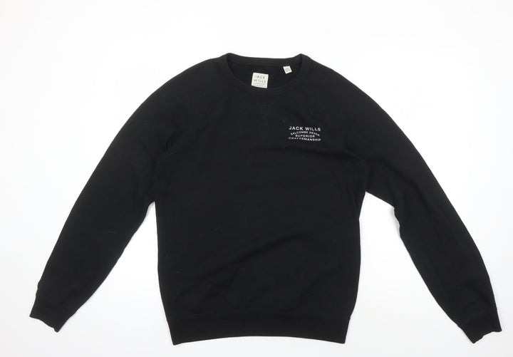 Jack Wills Black Men’s Logo Sweatshirt, Size S - Classic Fit