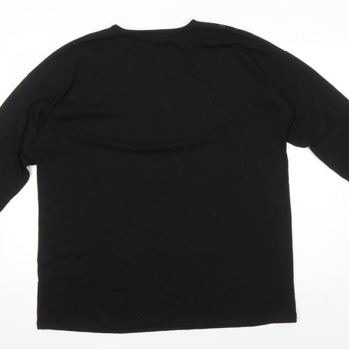 LC Waikiki Women's Black 4XL Animal Print Pullover