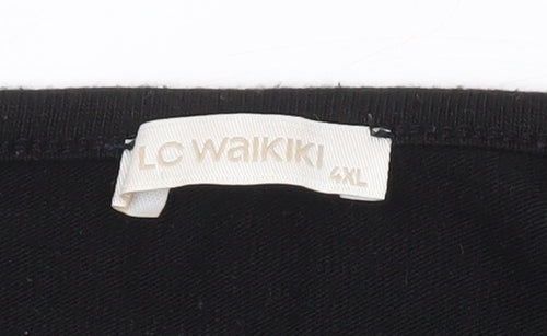 LC Waikiki Women's Black 4XL Animal Print Pullover