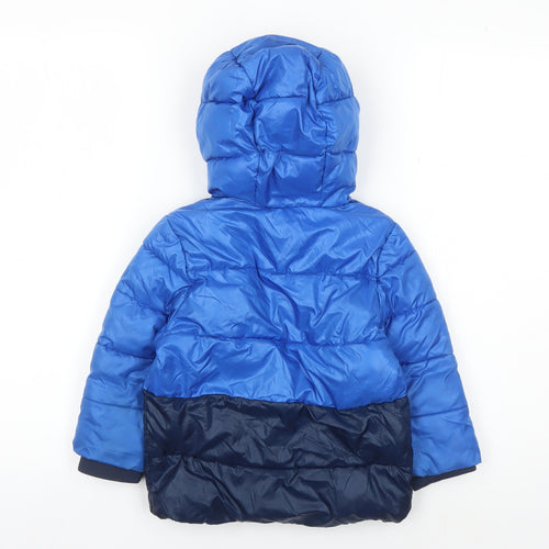 Michael Kors Boys Blue Puffer Jacket, Size 2 Years, Hooded
