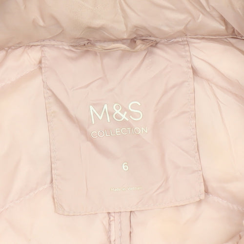 Marks and Spencer Women’s Pink Puffer Jacket Size 6