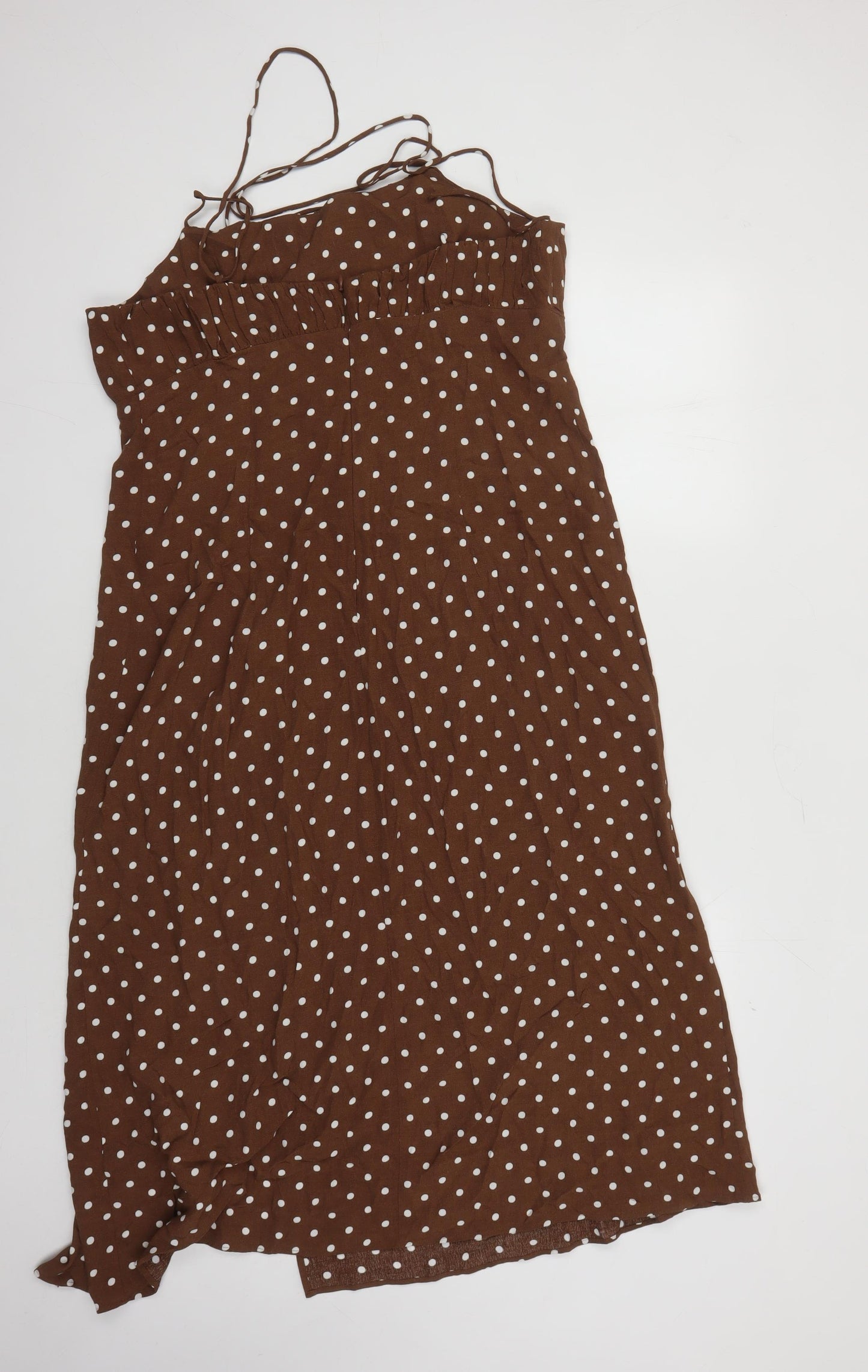 Marks and Spencer Women's Brown Polka Dot Swing Dress Size 16