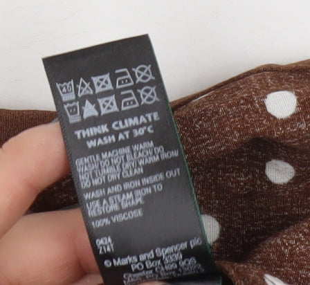 Marks and Spencer Women's Brown Polka Dot Swing Dress Size 16