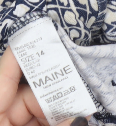 Maine New England Women's Blue Geometric T-Shirt