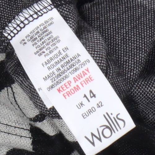 Wallis Petite Women's Black Zebra Print Sheath Dress Size 14