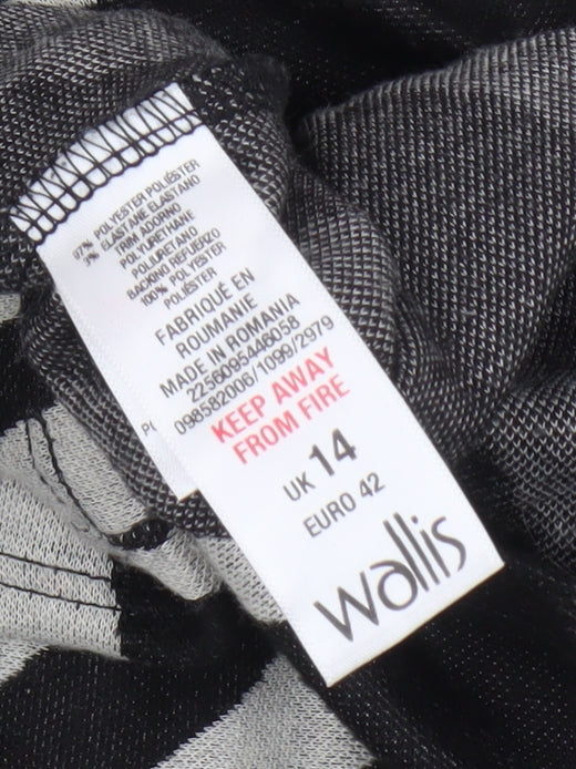 Wallis Petite Women's Black Zebra Print Sheath Dress Size 14