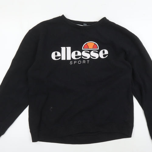 Ellesse Women's Black Logo Pullover Sweatshirt Size 14