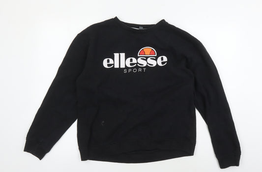 Ellesse Women's Black Logo Pullover Sweatshirt Size 14