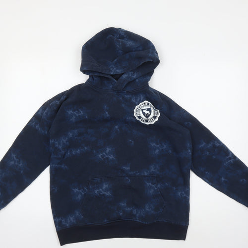 Abercrombie Teen Blue Pullover Hoodie - Logo Design