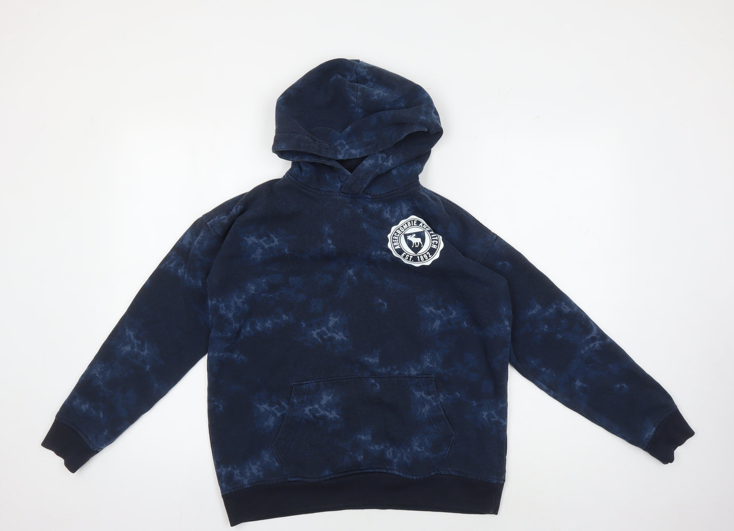 Abercrombie Teen Blue Pullover Hoodie - Logo Design