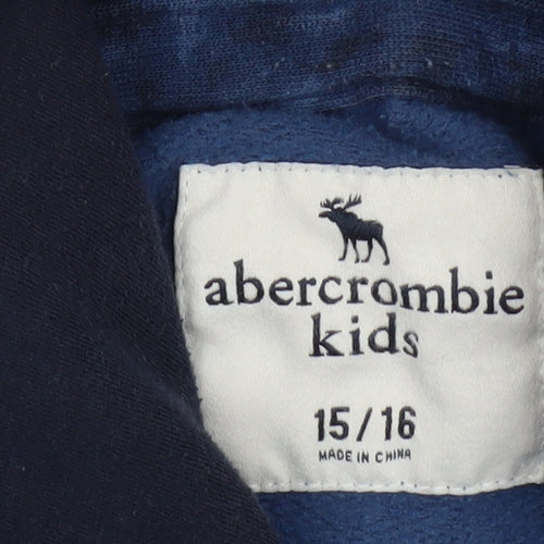 Abercrombie Teen Blue Pullover Hoodie - Logo Design