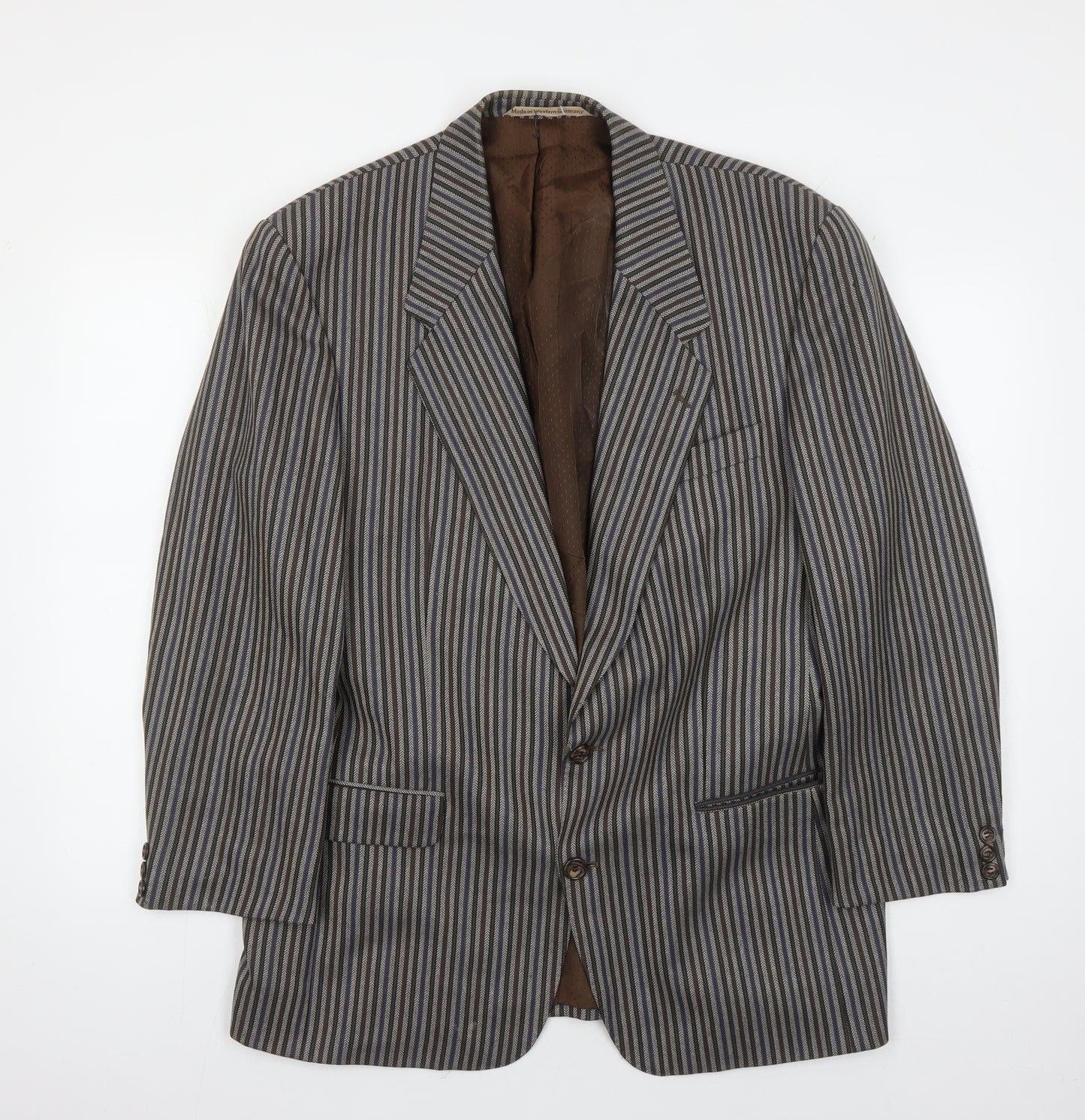 Otley's Men's Grey Striped Blazer, Vintage Style 42R