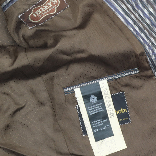 Otley's Men's Grey Striped Blazer, Vintage Style 42R