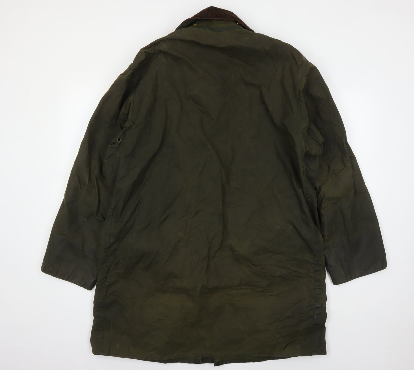 Barbour Men's Green Waxed Jacket, Mid-Length, 40 in, Vintage
