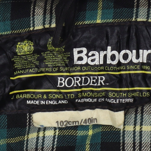 Barbour Men's Green Waxed Jacket, Mid-Length, 40 in, Vintage