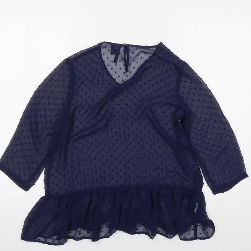 MNG Collection Women's Blue Tunic Blouse Size 12