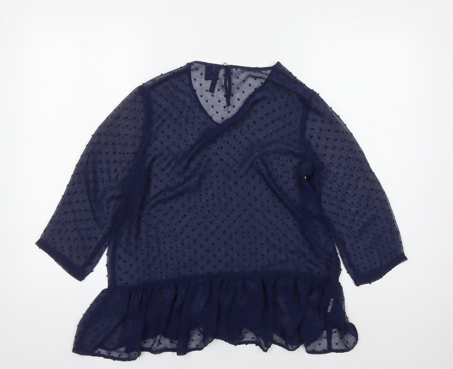 MNG Collection Women's Blue Tunic Blouse Size 12