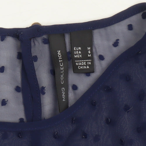 MNG Collection Women's Blue Tunic Blouse Size 12
