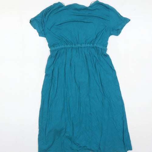 H&M Women's Blue Wrap Dress, Size 6, Knee Length