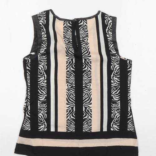 Oasis Women’s Multicoloured Blouse Size 8 Zebra Sleeveless