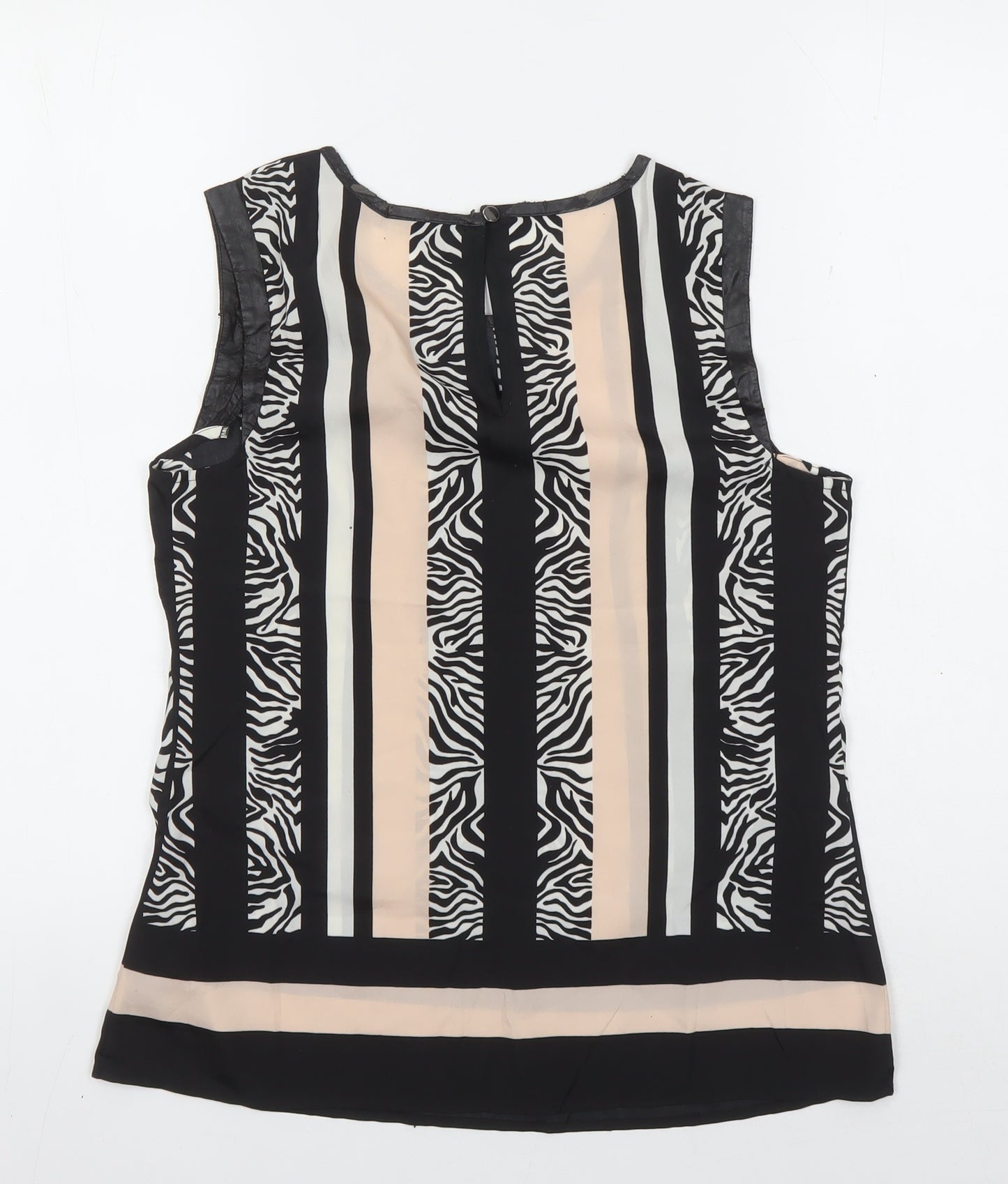 Oasis Women’s Multicoloured Blouse Size 8 Zebra Sleeveless
