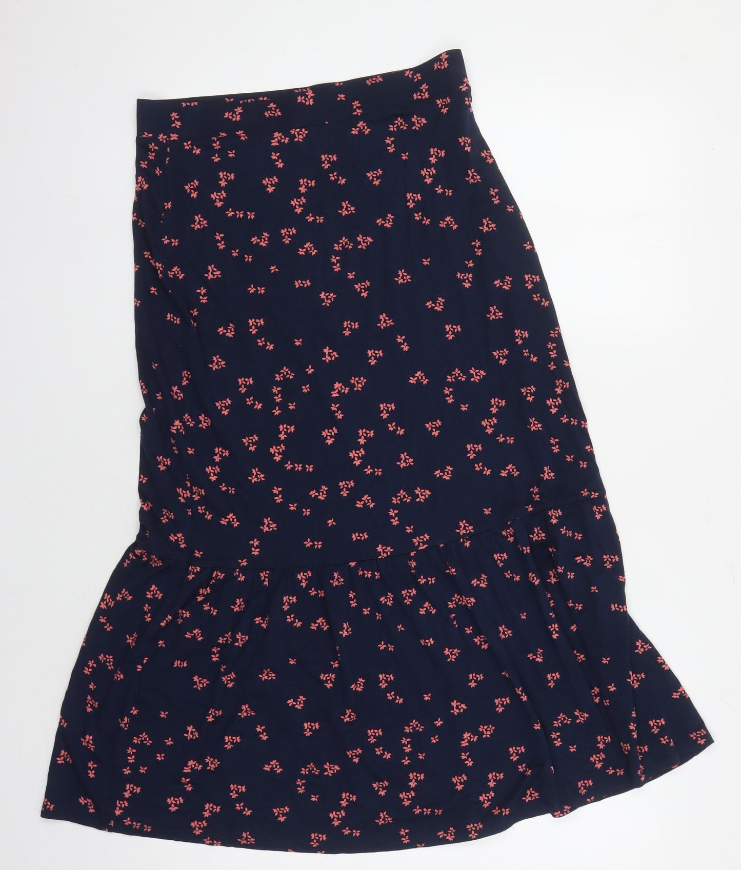 Marks and Spencer Women's Blue Floral Midi Skirt, Size 10