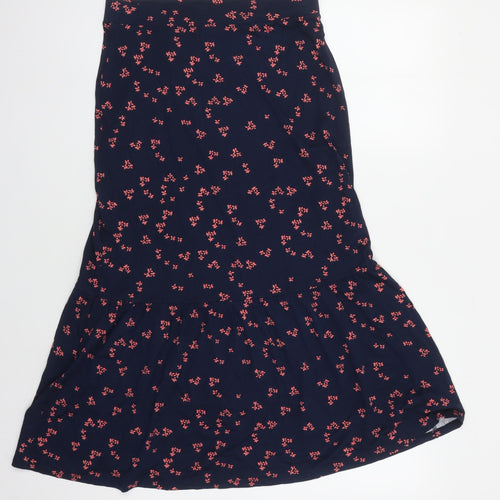 Marks and Spencer Women's Blue Floral Midi Skirt, Size 10