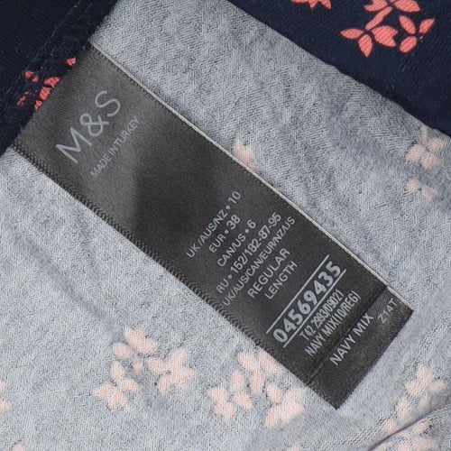 Marks and Spencer Women's Blue Floral Midi Skirt, Size 10