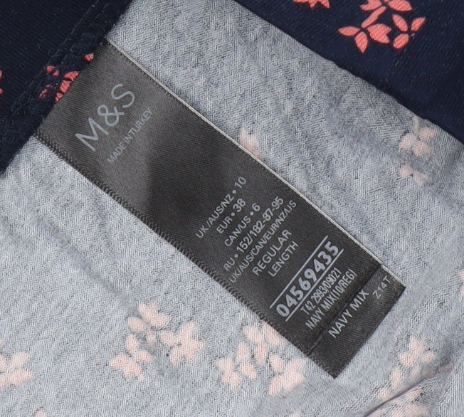 Marks and Spencer Women's Blue Floral Midi Skirt, Size 10