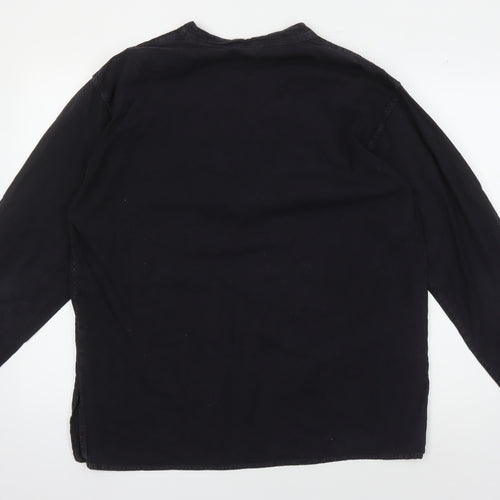 Coline Women's Black Long Sleeve Henley Blouse XL