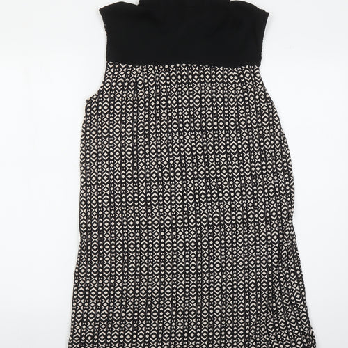Next Women's Black Geometric Shift Dress Size 12