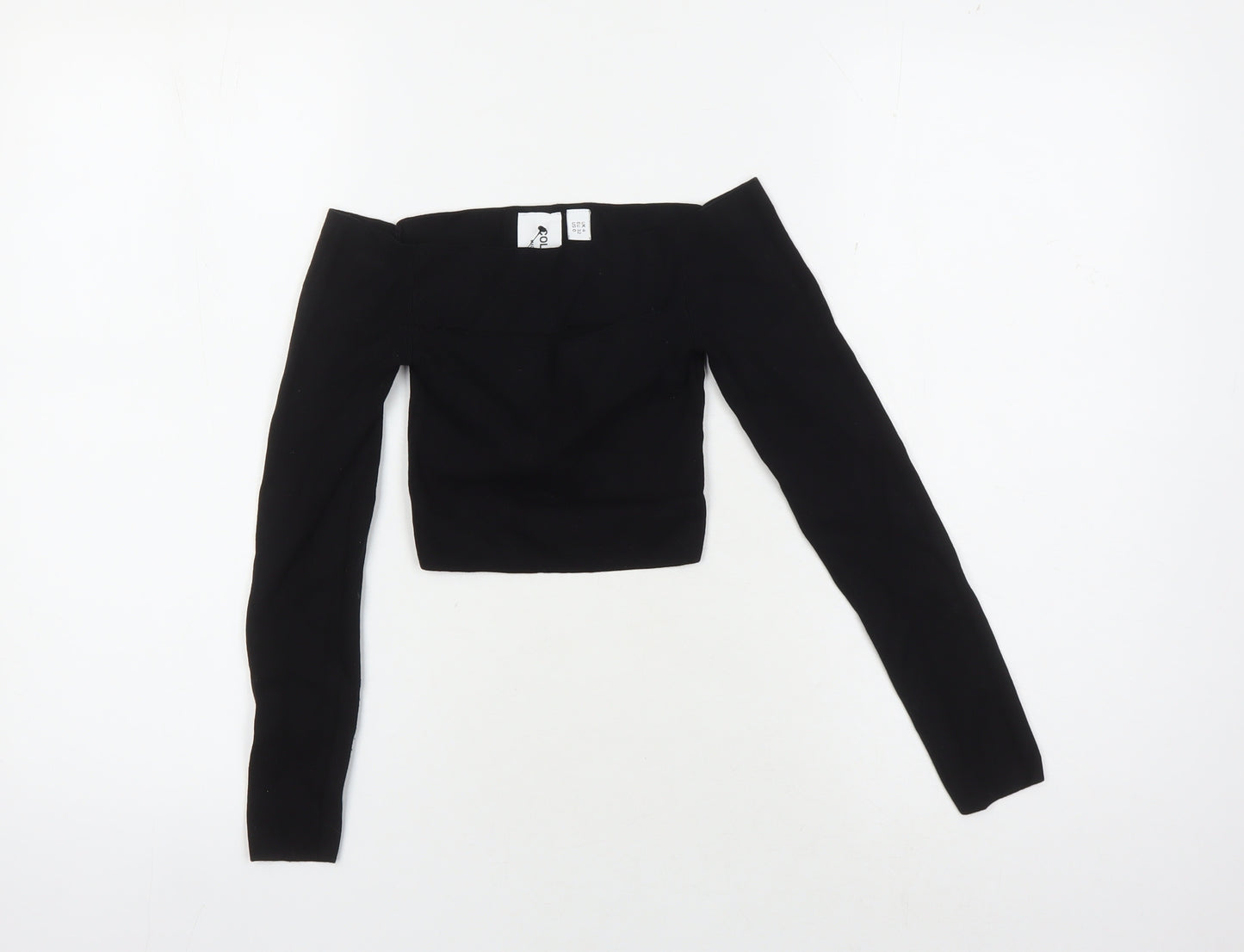 Collusion Women's Black Cropped Off Shoulder Top