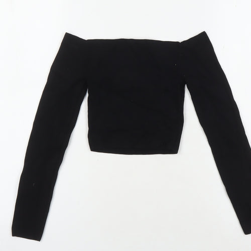 Collusion Women's Black Cropped Off Shoulder Top