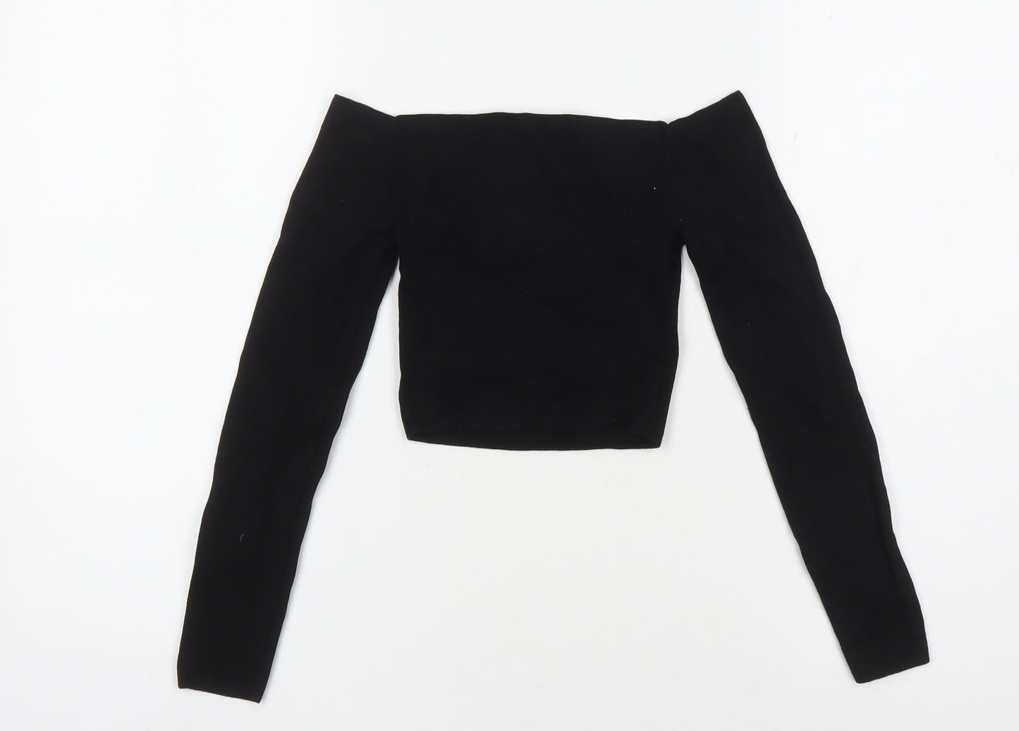 Collusion Women's Black Cropped Off Shoulder Top