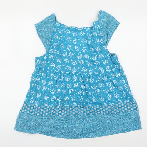 White Stuff Women's Blue Floral Tunic Blouse Size 16