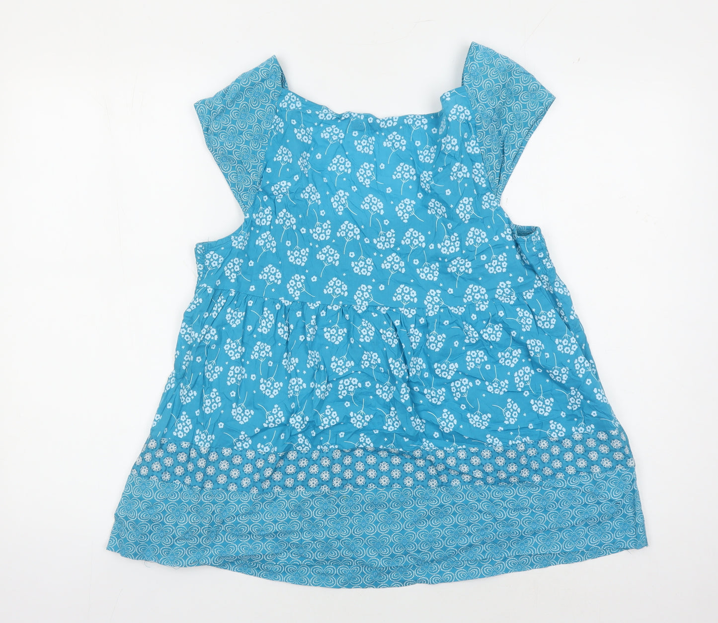 White Stuff Women's Blue Floral Tunic Blouse Size 16