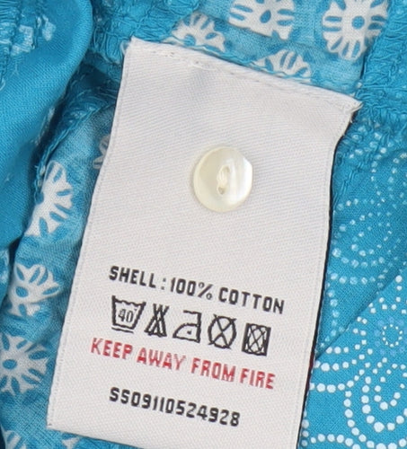 White Stuff Women's Blue Floral Tunic Blouse Size 16